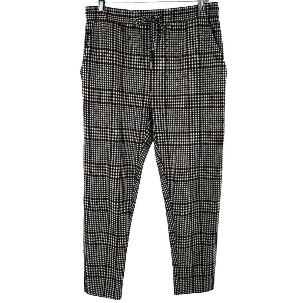 by Anthropologie Black & White Gingham Check Flannel Pants Size Small